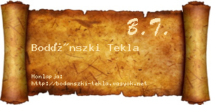 Bodánszki Tekla névjegykártya
